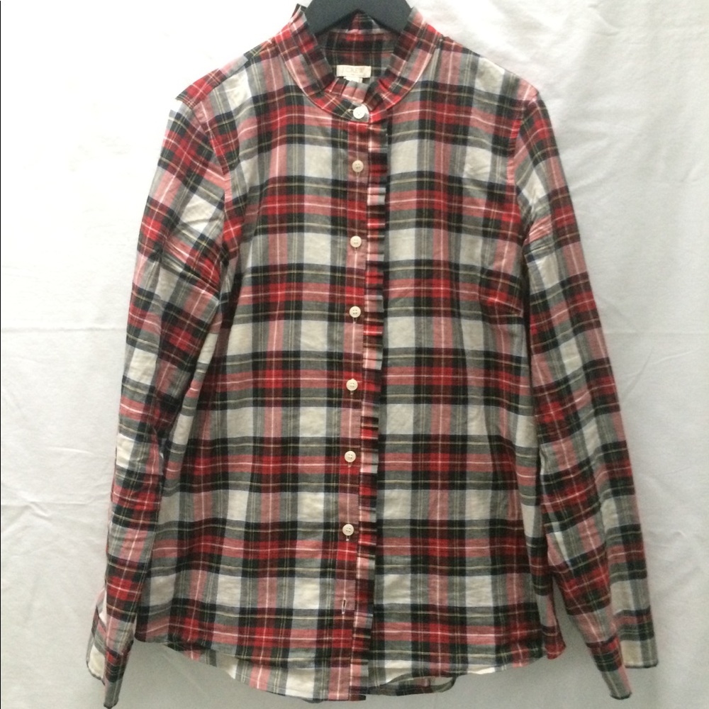J crew factory - ruffle neck button down - Medium